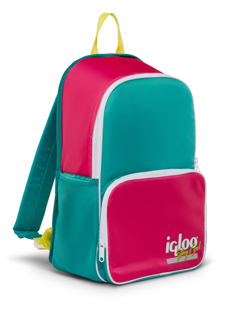 [00065483] IGLOO - Retro Backpack Cooler - Dark Jade /
Bold Magenta /
Livewire Yellow Image 