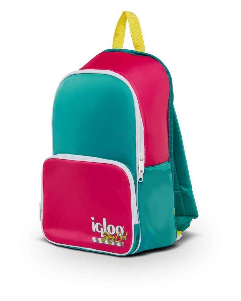 [00065483] IGLOO - Retro Backpack Cooler - Dark Jade /
Bold Magenta /
Livewire Yellow Image 