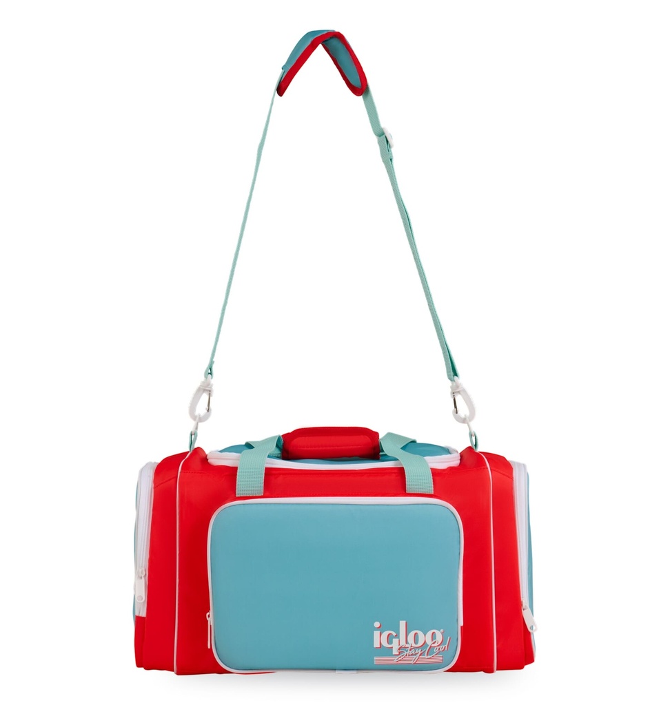 [00063091] IGLOO - Retro Duffel 24 - Coral Red , Lake Blue   Image 