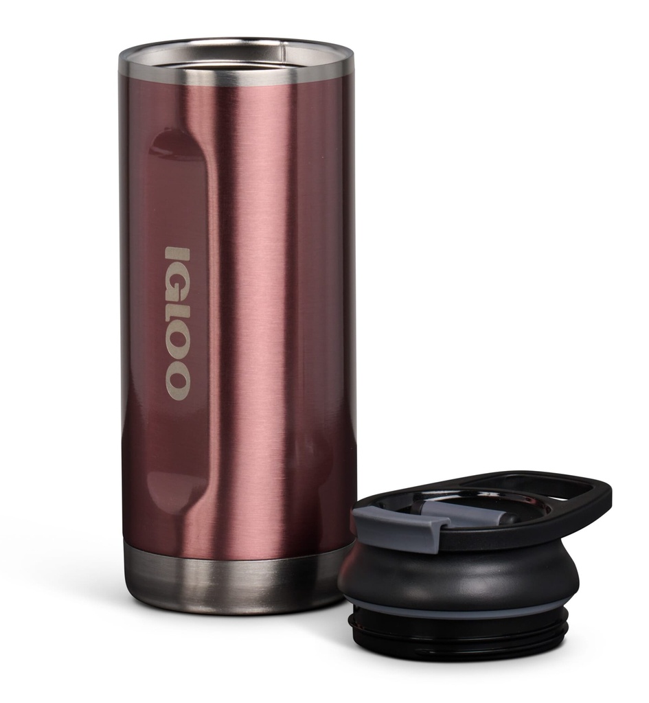 [00071071] IGLOO-16 Oz Stainless Steel Flip ‘n’ Sip Tumbler - Flamingo Image 