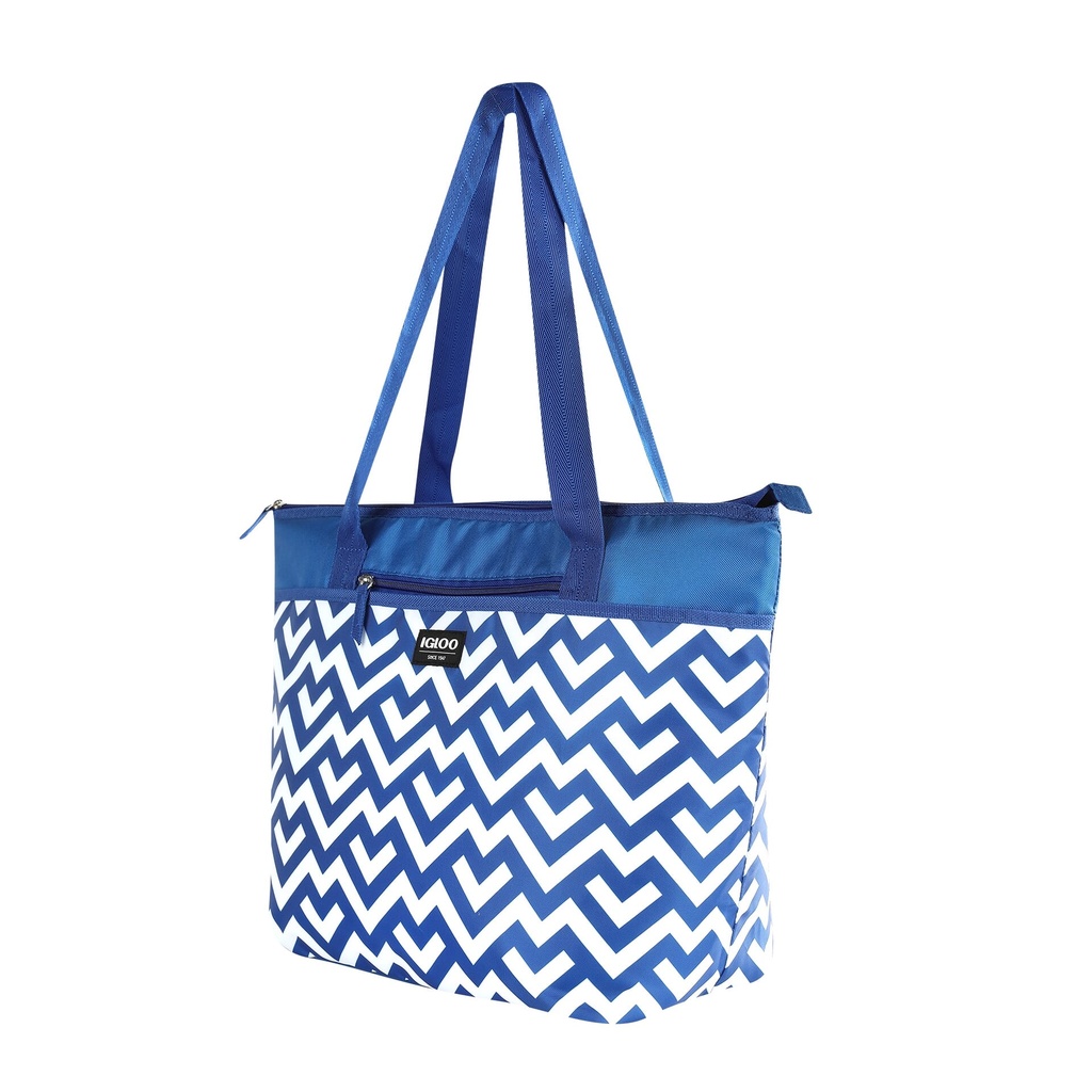 [00166270] IGLOO-30 Can Essential Tote Cooler Bag  - Blue Trellis Image 