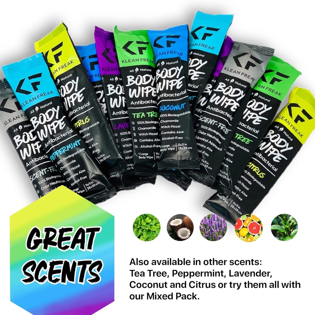 [TRMX00] Klean Freak Body Wipes - Trial Pack - 6 Wipes Image 