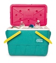 [00048537] IGLOO-Retro Jade 25 Qt Lunch Picnic Basket Cooler - Dark Jade /Bold Magenta /Livewire Yellow Image 