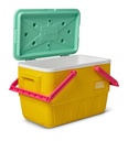 [00032793] IGLOO-Retro Jade 25 Qt Lunch Picnic Basket Cooler - Yellow,White,Mint,Pink  Image 