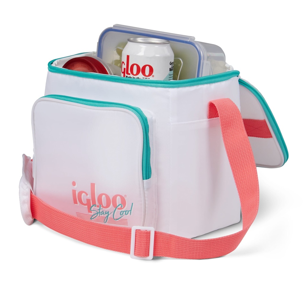 [00060932] IGLOO-Retro Square Cooler Lunch Bag - White  Image 