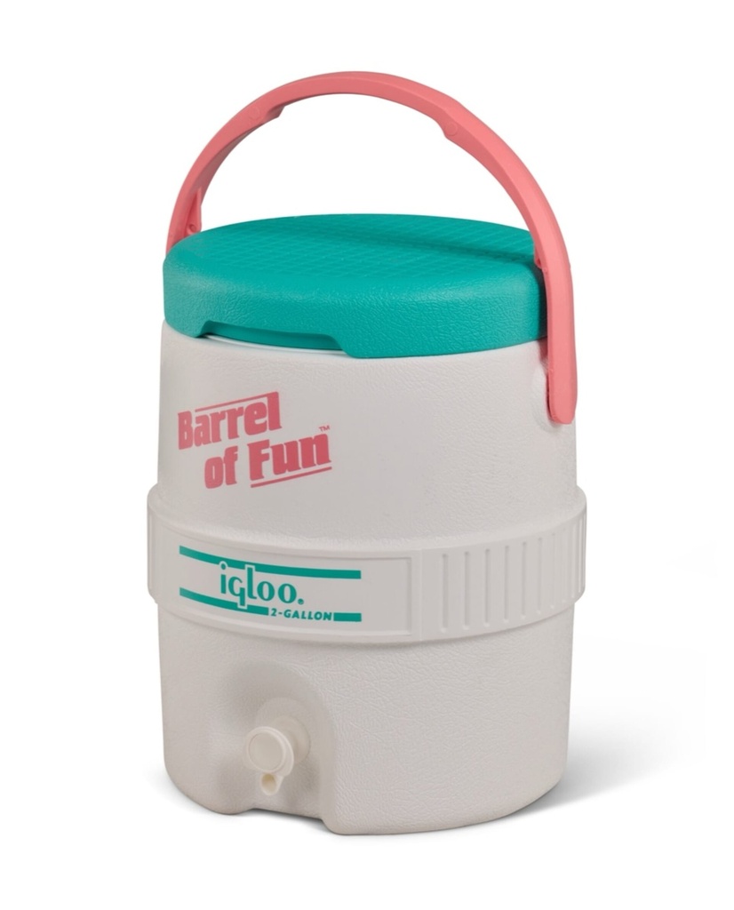 [00032386] IGLOO-Retro Barrel of Fun 2 Gallon Water Jug - White  Image 