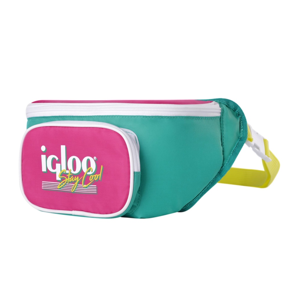 [00065477] IGLOO-Retro Fanny Pack Cooler Bag - Dark Jade /Bold Magenta /Livewire Yellow Image 