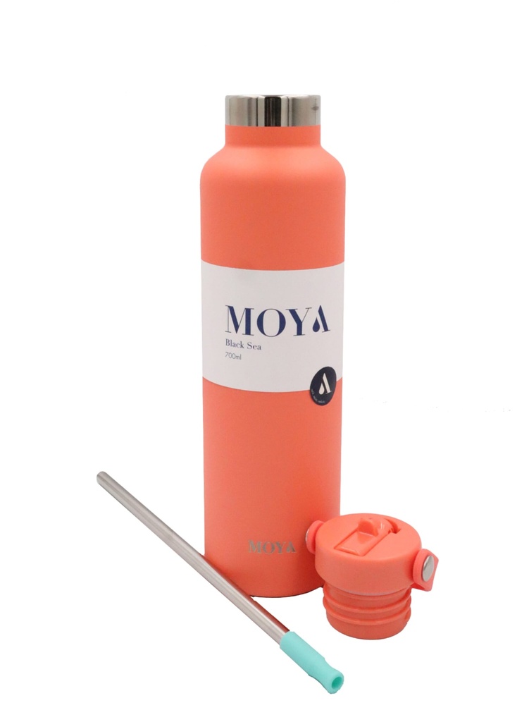 [DB03005A] Moya "Black Sea"  700ml Insulated Sustainable Water Bottle Coral Image 