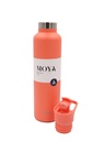 [DB03005A-S] Moya "Black Sea"  700ml Insulated Sustainable Water Bottle Coral Spout Lid Image 