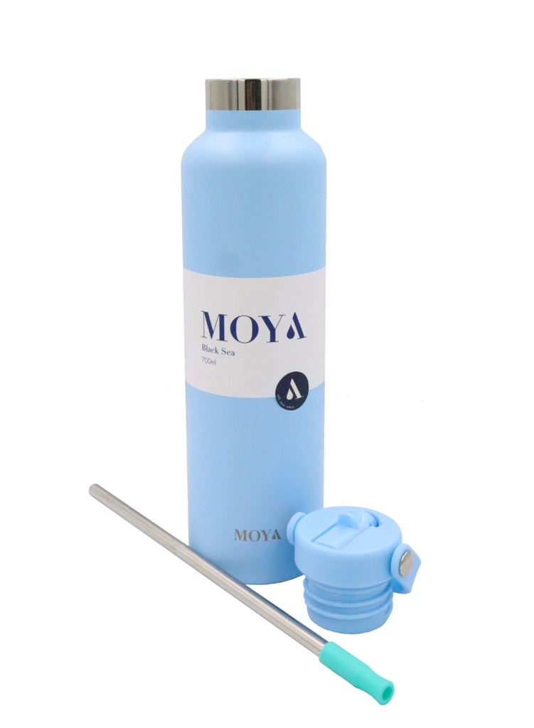 [DB03003A] Moya "Black Sea"  700ml Insulated Sustainable Water Bottle Powder Blue Image 