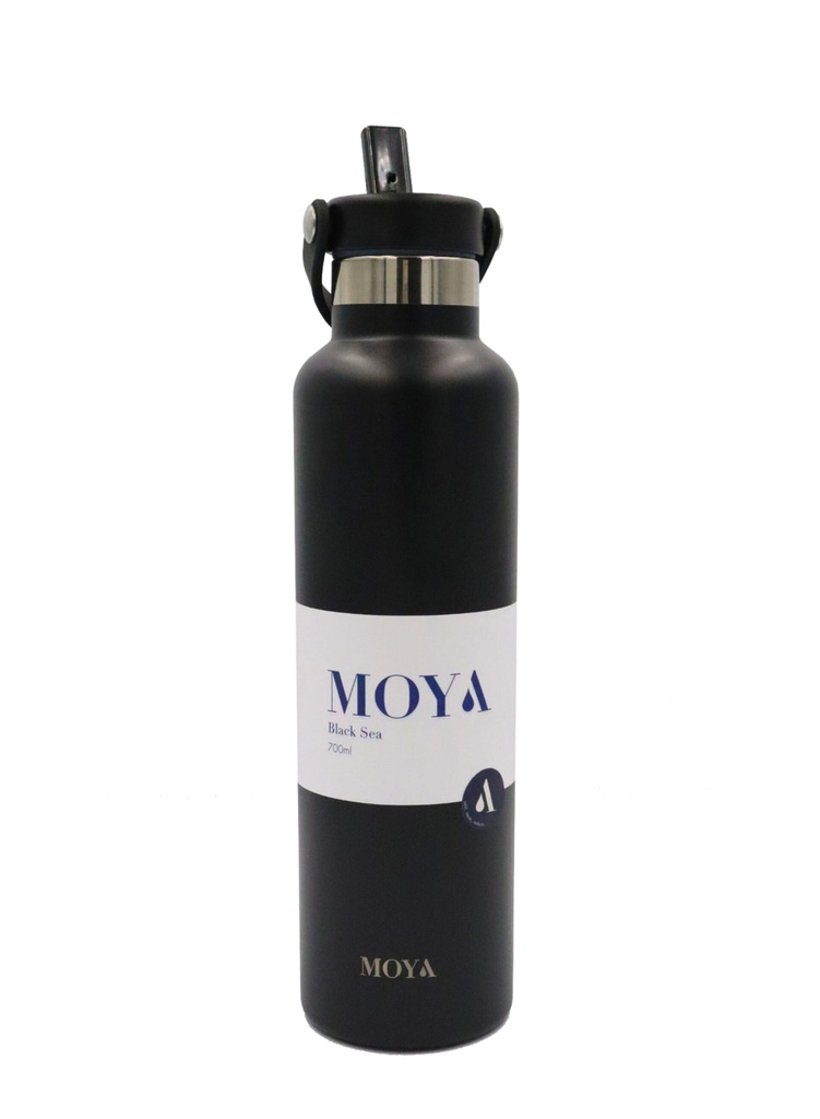 [DB03001A ] Moya "Black Sea"  700ml Insulated Sustainable Water Bottle Black Image 