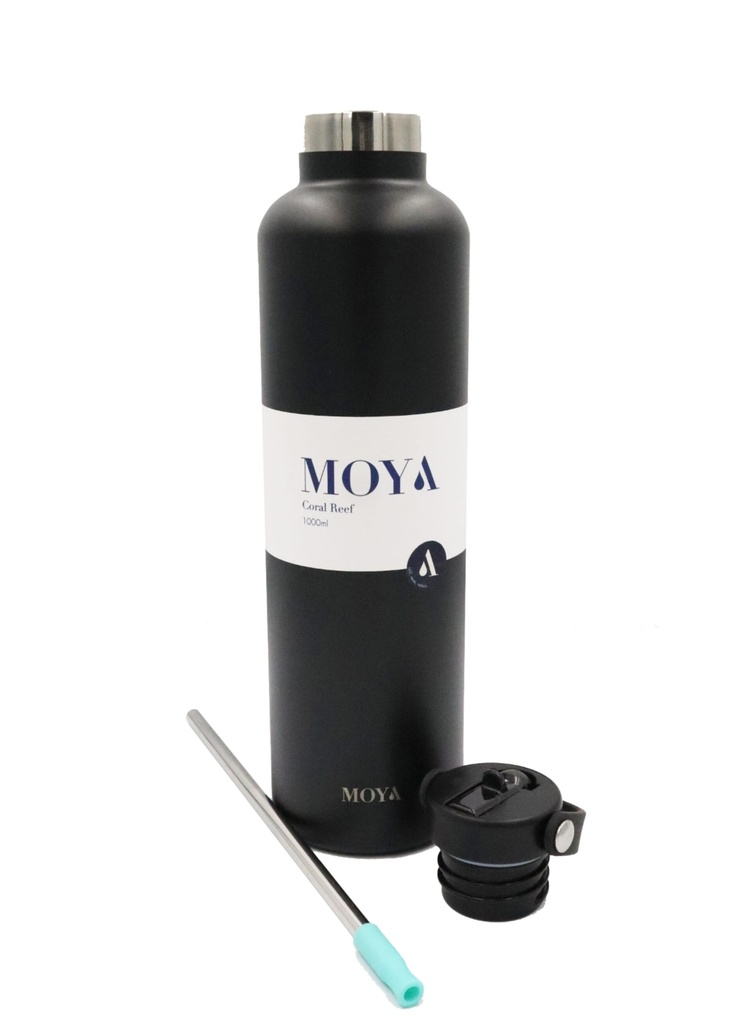 [DB04001A] Moya "Coral Reef" 1L Insulated Sustainable Water Bottle Black Image 