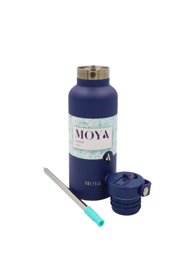 [DB02002A ] Moya "Starfish" 500ml Insulated Sustainable Water Bottle Navy Image 