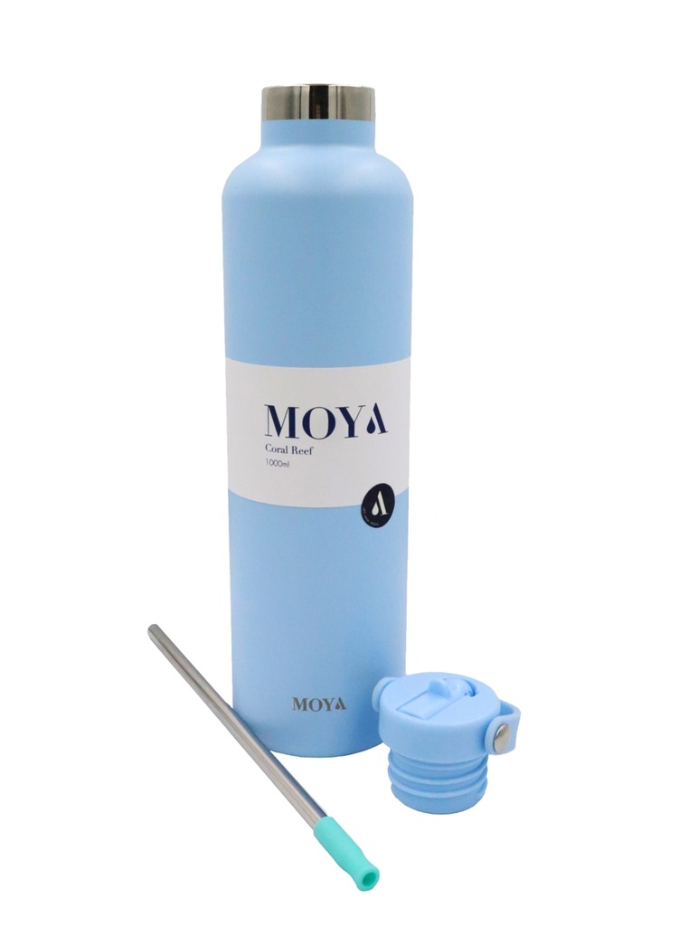 [DB04003A] Moya "Coral Reef" 1L Insulated Sustainable Water Bottle Powder Blue Image 