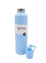 [DB04003A-S] Moya "Coral Reef" 1L Insulated Sustainable Water Bottle Powder Blue Spout Lid Image 