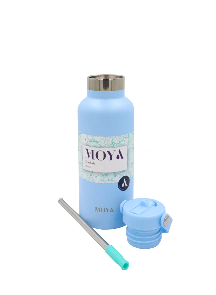 [DB02003A ] Moya "Starfish" 500ml Insulated Sustainable Water Bottle Powder Blue Image 