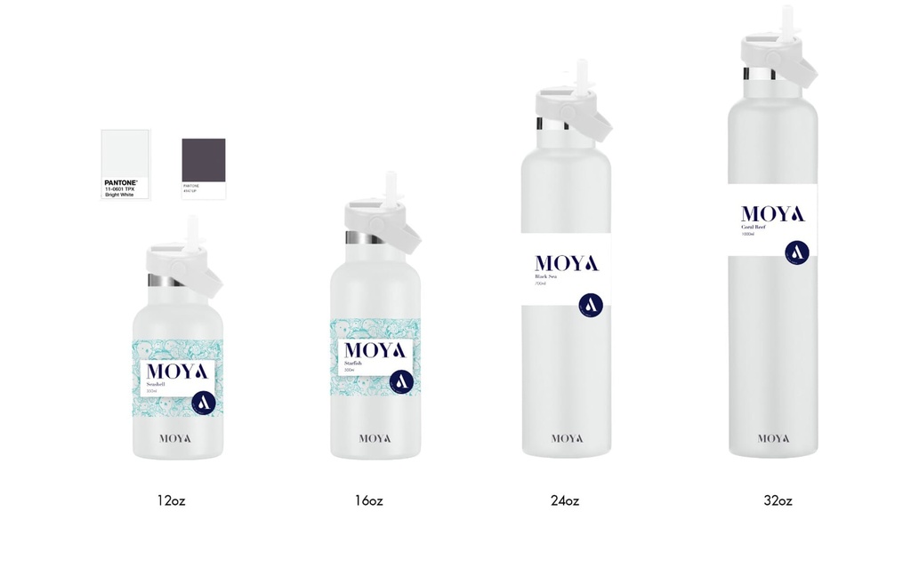 [DB02004A] Moya "Starfish" 500ml Insulated Sustainable Water Bottle White Image 