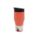 [HV134-BC-16] Moya "High Tide" 380ml Travel Coffee Mug Black/Coral Image 