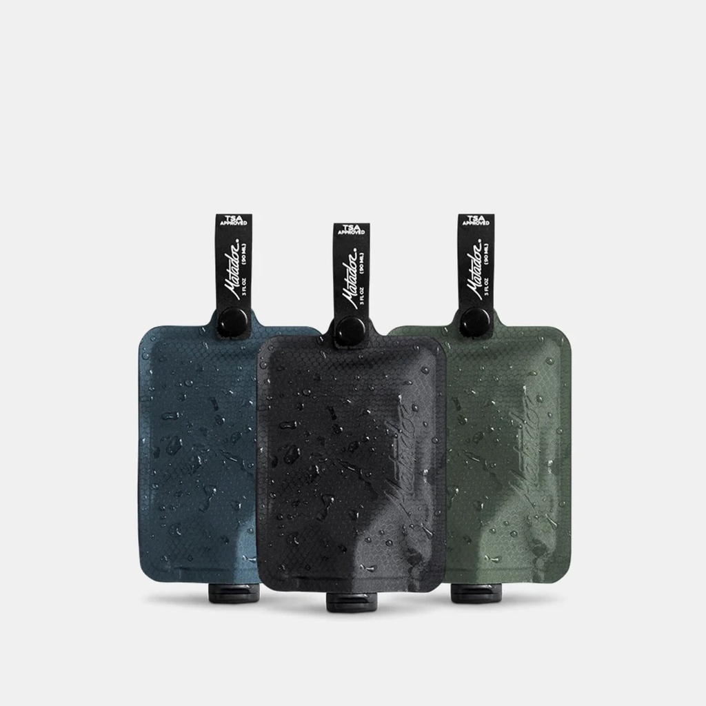 [MATFPB3001MLT2] Matador - LatPak Toiletry Bottle (3-Pack) - Multi 2: Charcoal, Garnet, Arctic White Image 