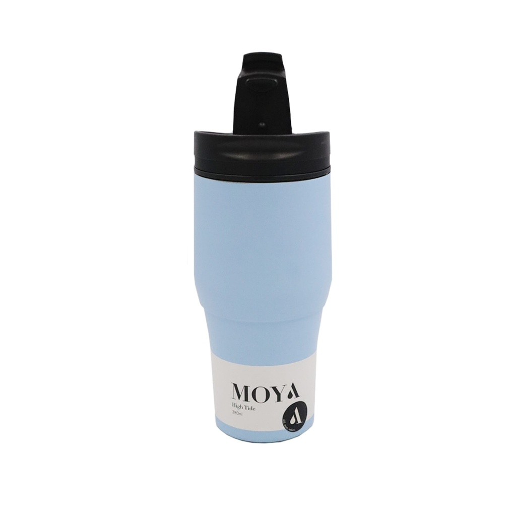 [HV134-BB-14] Moya "High Tide" 380ml Travel Coffee Mug Black/Powder Blue  Image 