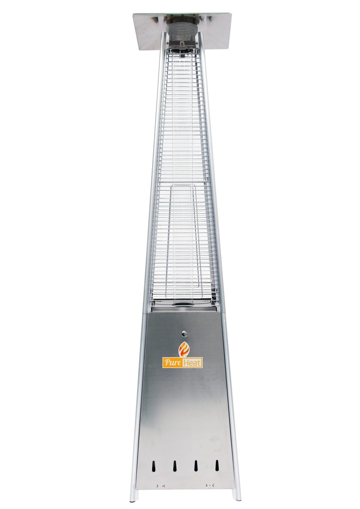 [CZGB-I-SS] PureHeat Pyramid Style Gas Patio Heater In Stainless Steel with wheels Image 