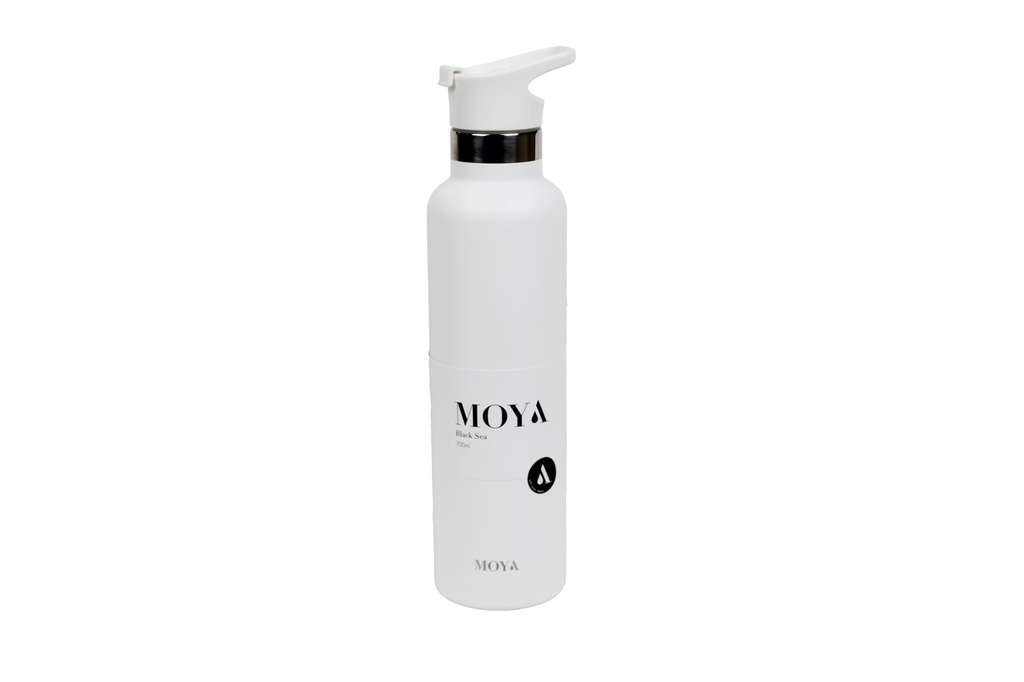 [DB03004A-S] Moya "Black Sea"  700ml Insulated Sustainable Water Bottle White Spout Lid Image 