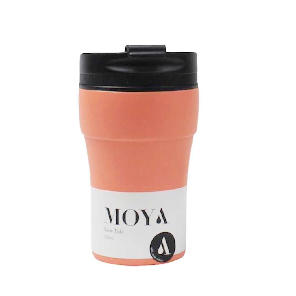 [HV133-BC-16] Moya "Low Tide" 250ml Travel Coffee Mug Black/Coral Image 