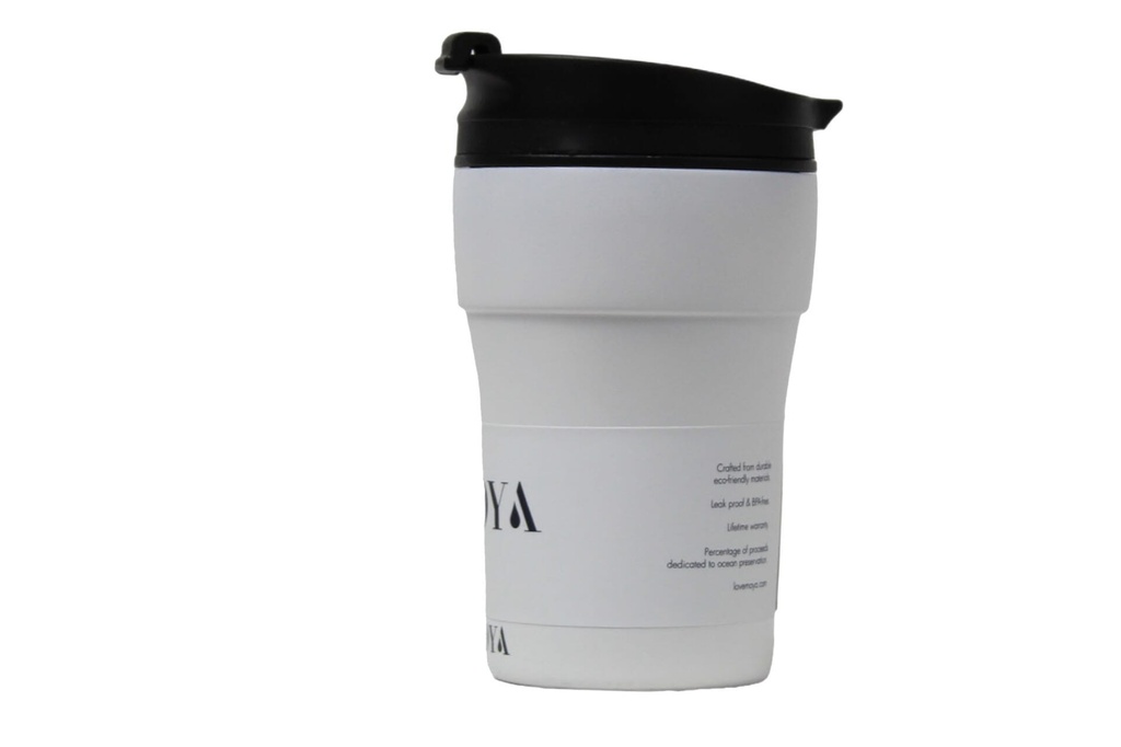 [HV133-BW-11] Moya "Low Tide" 250ml Travel Coffee Mug Black/White Image 