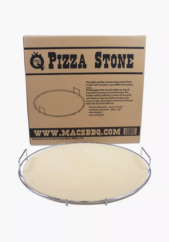 [302840] ProQ Pizza Stone Set with Stainless Steel Carry Rack Image 