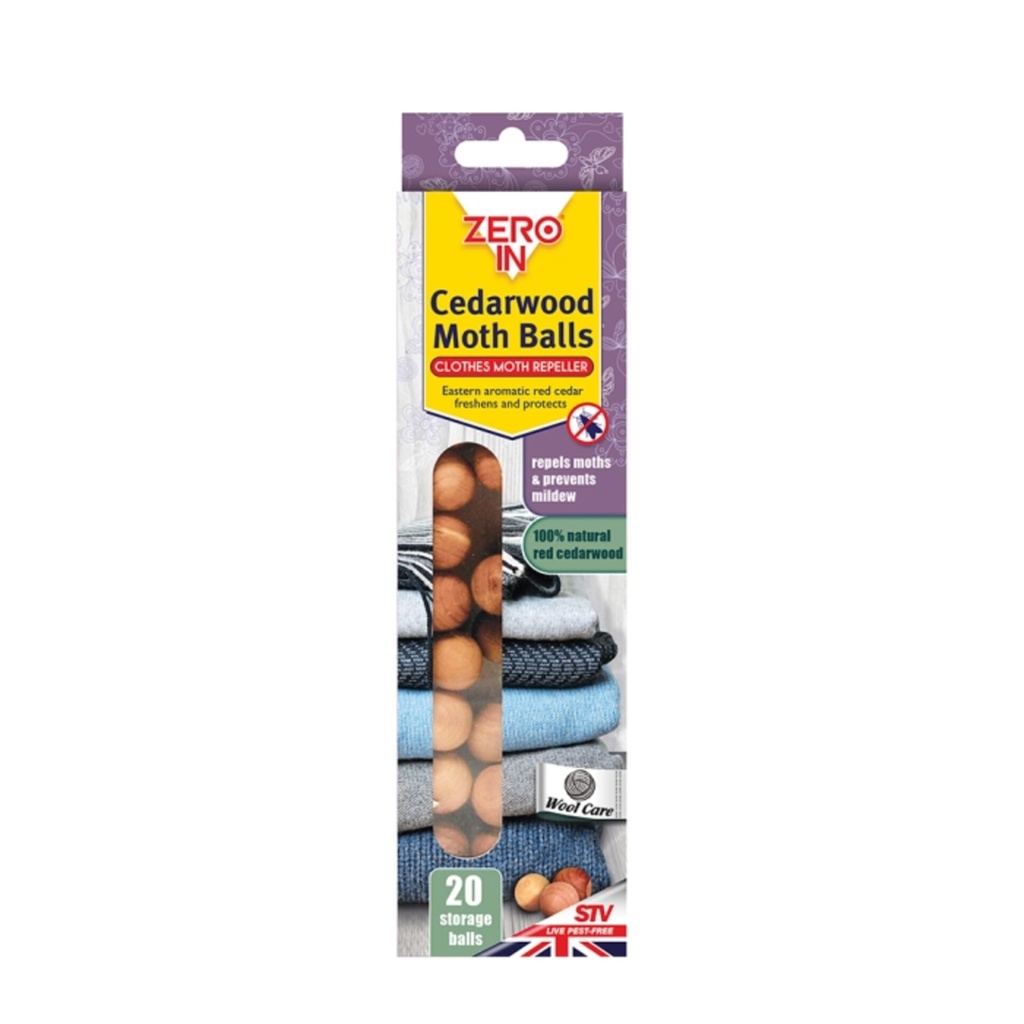 [ZER031] STV  Cedarwood Moth Repellent Ball - 20-Pack Image 