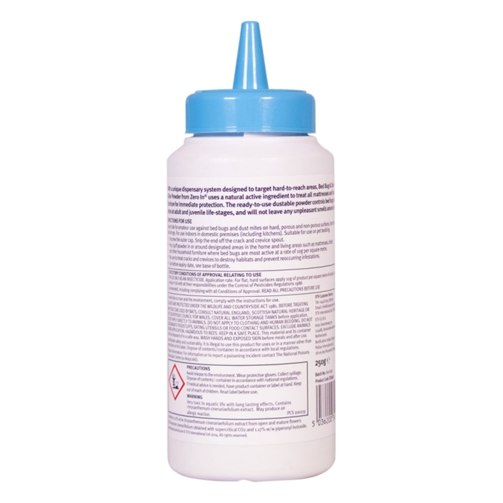 [ZER982] STV Bed Bug & Dust Mite Killer Powder - 250g Image 