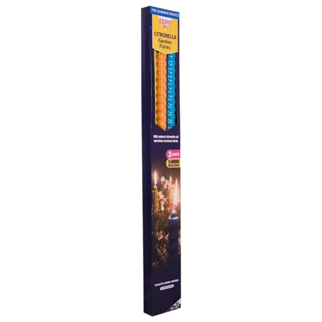 [ZER453] STV Citronella Garden Flares - Beach Party - 3-Pack Image 