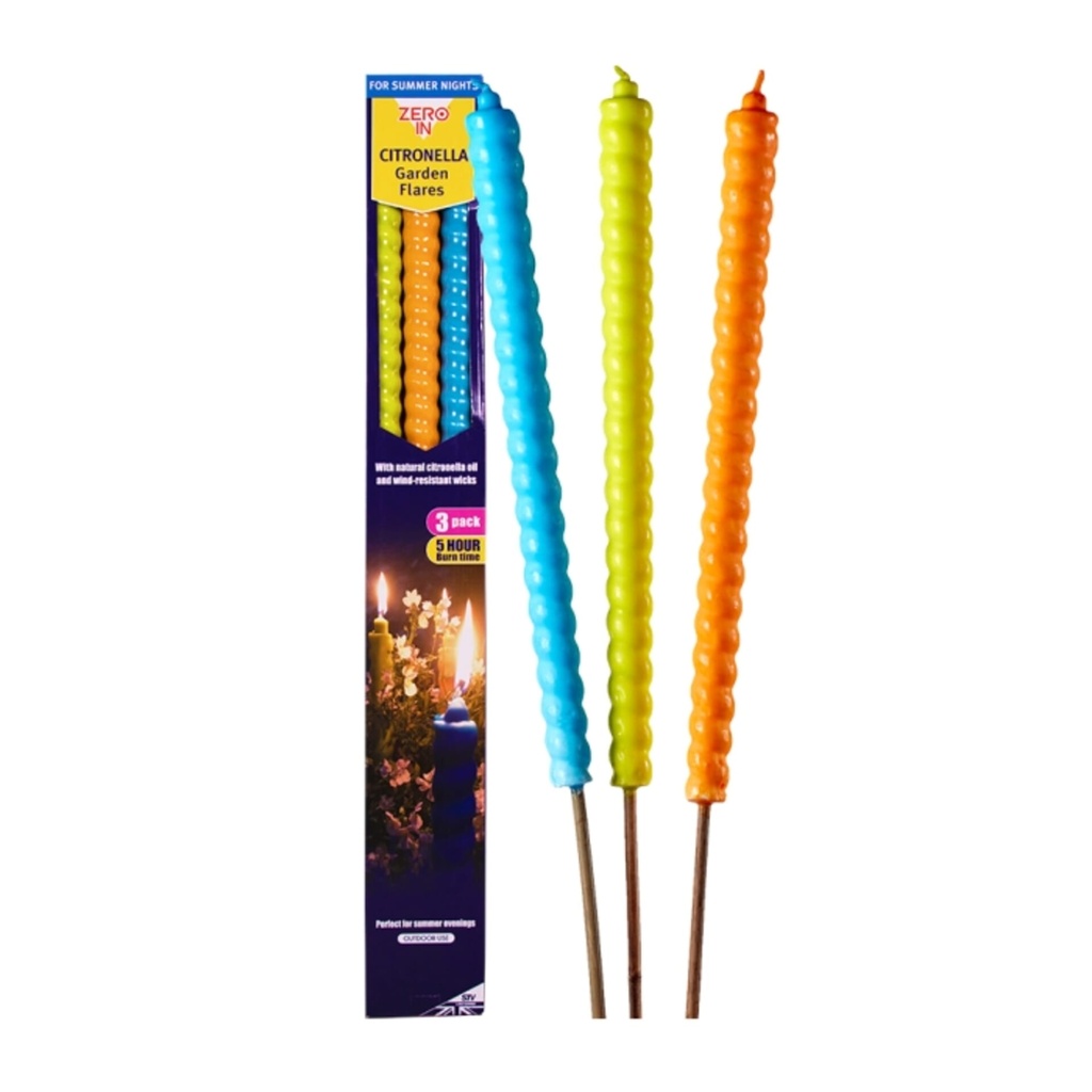 [ZER453] STV Citronella Garden Flares - Beach Party - 3-Pack Image 