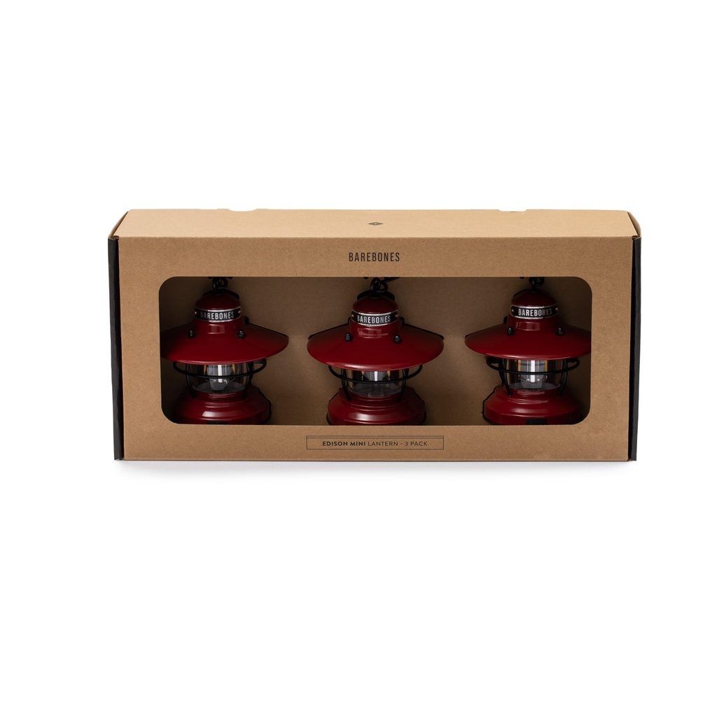 [LIV-277] BareBones - Edison Mini Lantern (Red) 3 pack Image 