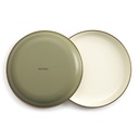 [CKW-1026] BareBones - Enamel 2-Tone Deep Plate Set - Olive Drab Image 