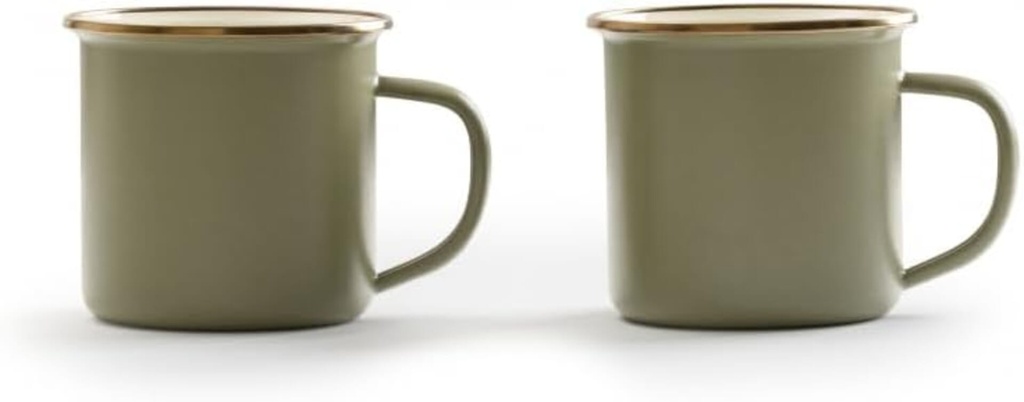 [CKW-1027] BareBones - Enamel 2-Tone Mug Set - Olive Drab Image 