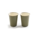 [CKW-1029] BareBones - Enamel 2-Tone Tall Cup Set - Olive Drab Image 