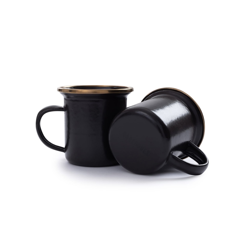 [CKW-344] BareBones - Enamel Espresso Cup Charcoal - set of 2 Image 