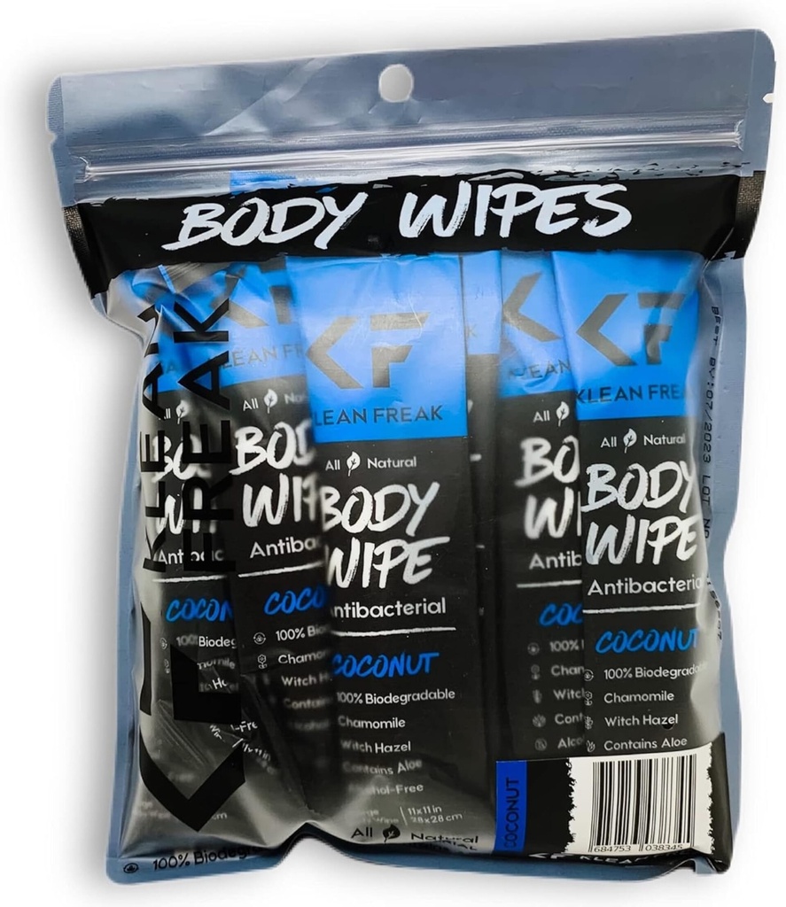 [DZCN12] Klean Freak - Body Wipes - Dozen Pack - Coconut Image 