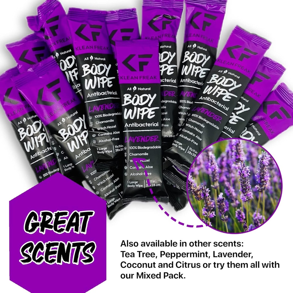 [SSLV01] Klean Freak - Body Wipes - Single Sachet - Lavender Image 