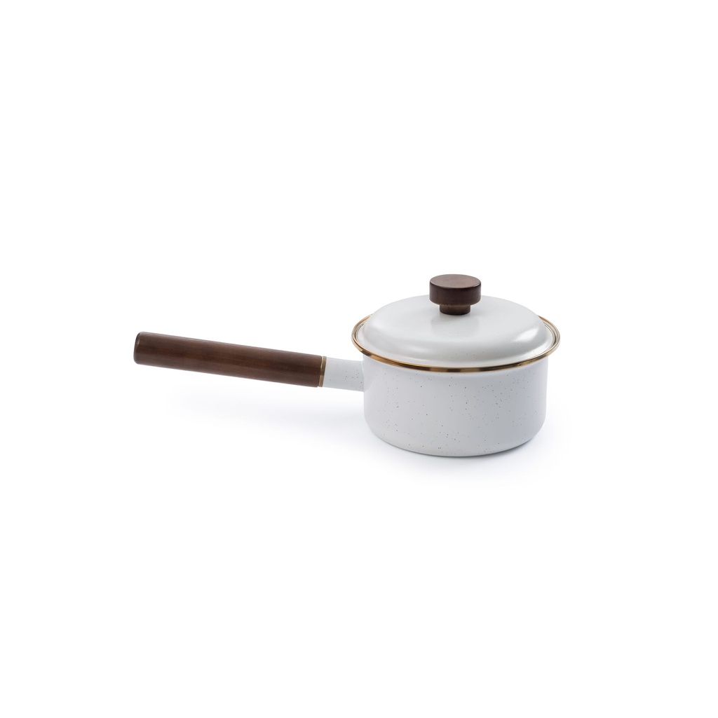 [CKW-396] BareBones - Enamel Saucepan Eggshell Image 