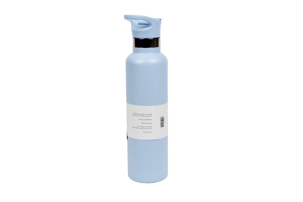 [DB03003A-S] Moya "Black Sea"  700ml Insulated Sustainable Water Bottle Powder Blue Spout Lid Image 