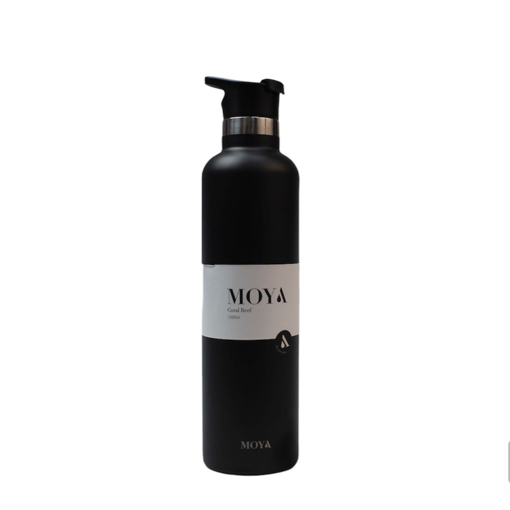 [DB04001A-S] Moya "Coral Reef" 1L Insulated Sustainable Water Bottle Black Spout Lid Image 