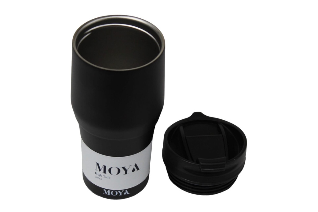 [HV134-BB-19] Moya "High Tide" 380ml Travel Coffee Mug Black/Black Image 