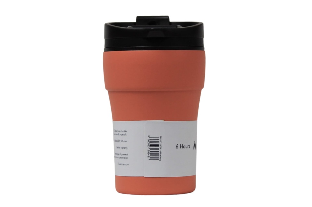 [HV133-BC-16] Moya "Low Tide" 250ml Travel Coffee Mug Black/Coral Image 