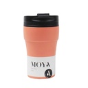 [HV133-BC-16] Moya "Low Tide" 250ml Travel Coffee Mug Black/Coral Image 