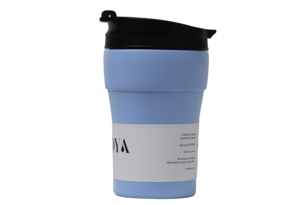 [HV133-BP-14] Moya "Low Tide" 250ml Travel Coffee Mug Black/Powder Blue  Image 