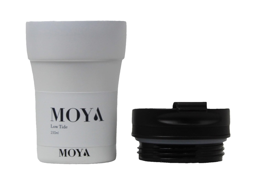 [HV133-BW-11] Moya "Low Tide" 250ml Travel Coffee Mug Black/White Image 