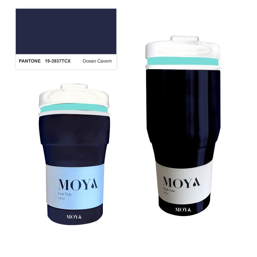 [HV123-TB-19] Moya "Low Tide" 250ml Travel Coffee Mug Blue/Black Image 