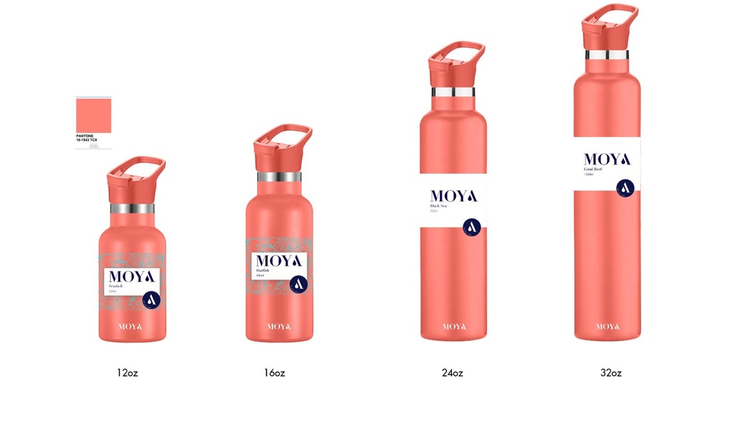 [DB02005A ] Moya "Starfish" 500ml Insulated Sustainable Water Bottle Coral Image 